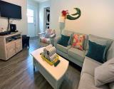 Mounted TV and Comfortable Furnishings