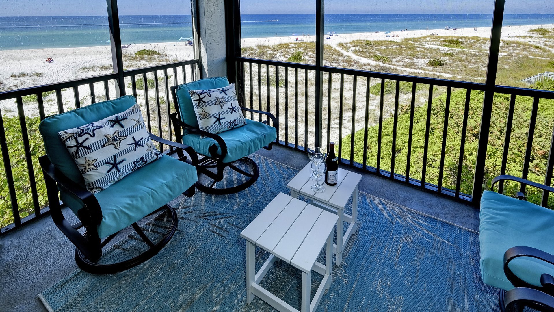Screened-in Balcony with Fresh Sea Breezes